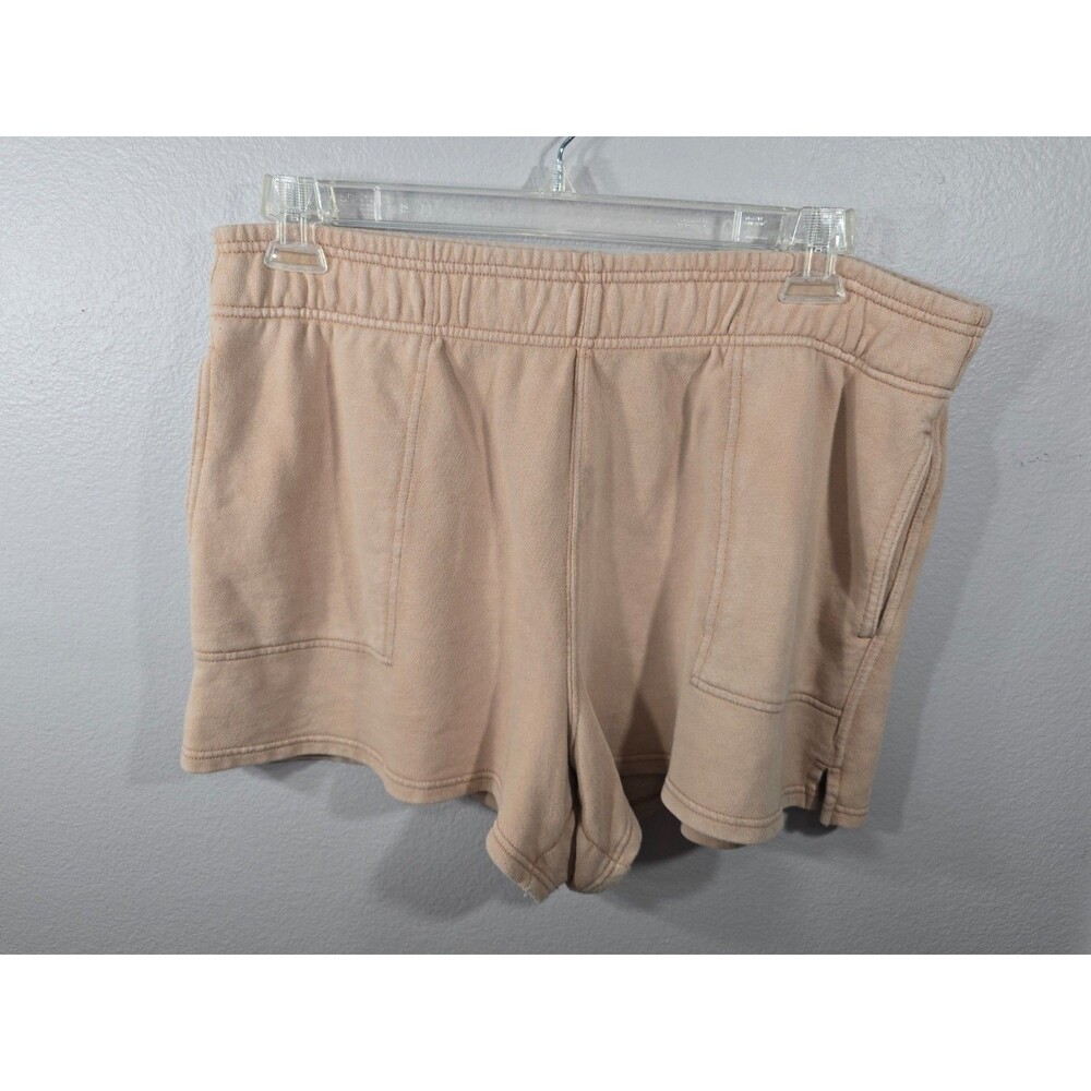 Aerie Go-To Fleece Shorts XL Pull On High Rise Comfort Tan beige AL